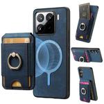 For Xiaomi 15 Retro Splitable Magnetic Stand Card Bag Leather Phone Case(Blue)