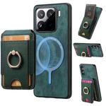 For Xiaomi 15 Retro Splitable Magnetic Stand Card Bag Leather Phone Case(Green)