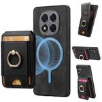 For Redmi Note 14 Pro+ 5G Retro Splitable Magnetic Stand Card Bag Leather Phone Case(Black)