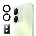 For Xiaomi Redmi 13C ENKAY Hat-Prince 9H Rear Camera Lens Aluminium Alloy Tempered Glass Film(Black)