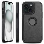 For iPhone 15 Plus Suteni G1 Magsafe Leather Back Phone Case(Black)