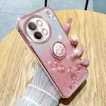 For vivo S18E Gradient Glitter Immortal Flower Ring All-inclusive Phone Case(Pink)