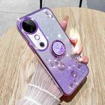 For vivo S19 Pro Gradient Glitter Immortal Flower Ring All-inclusive Phone Case(Purple)