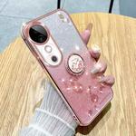 For vivo S19 Pro Gradient Glitter Immortal Flower Ring All-inclusive Phone Case(Pink)