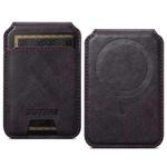 Suteni S2 Phone Magnetic Card Case Card Sleeve MagSafe Magnetic Coil PU Leather(Purple)
