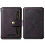 Suteni S2 Phone Magnetic Card Case Card Sleeve MagSafe Magnetic Coil PU Leather(Purple)