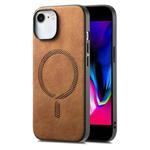 For iPhone 7 / 8 / SE 2022 Solid Color Retro Magsafe PU Back Cover Phone Case(Brown)