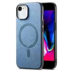 For iPhone 7 / 8 / SE 2022 Solid Color Retro Magsafe PU Back Cover Phone Case(Blue)