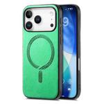 For iPhone 17 Pro Max Solid Color Retro Magsafe PU Back Cover Phone Case(Green)