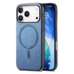 For iPhone 17 Pro Max Solid Color Retro Magsafe PU Back Cover Phone Case(Blue)