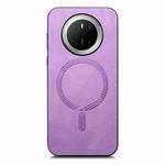 For Huawei Mate 70 Solid Color Retro Magsafe PU Back Cover Phone Case(Purple)