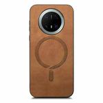 For Huawei Mate 70 Pro Solid Color Retro Magsafe PU Back Cover Phone Case(Brown)