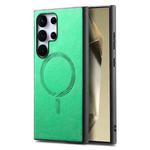 For Samsung Galaxy S25 Ultra 5G Solid Color Retro Magsafe PU Back Cover Phone Case(Green)