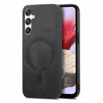 For Samsung Galaxy M34 / F34 5G Solid Color Retro Magsafe PU Back Cover Phone Case(Black)