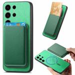 For Samsung Galaxy S23 Ultra 5G Retro Magsafe Card Bag PU Back Cover Phone Case(Green)