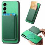 For Samsung Galaxy S23+ 5G Retro Magsafe Card Bag PU Back Cover Phone Case(Green)