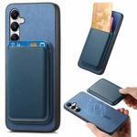 For Samsung Galaxy A05S Retro Magsafe Card Bag PU Back Cover Phone Case(Blue)