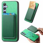 For Samsung Galaxy A15 Retro Magsafe Card Bag PU Back Cover Phone Case(Green)