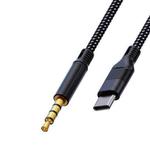 JS-101 USB-C / Type-C to 3.5mm Audio Cable Braided HiFi Sound AUX Cord, Length: 1.2m