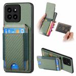 For Xiaomi 14 Pro Carbon Fiber Vertical Flip Wallet Stand Phone Case(Green)