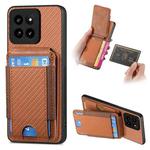 For Xiaomi 14 Carbon Fiber Vertical Flip Wallet Stand Phone Case(Brown)