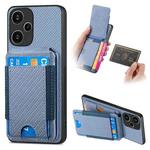 For Xiaomi Redmi Note 13 Pro+ Carbon Fiber Vertical Flip Wallet Stand Phone Case(Blue)