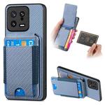 For Xiaomi 13 Carbon Fiber Vertical Flip Wallet Stand Phone Case(Blue)