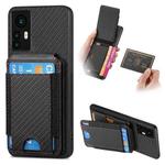 For Xiaomi 12T Carbon Fiber Vertical Flip Wallet Stand Phone Case(Black)