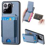 For Xiaomi 15 Carbon Fiber Vertical Flip Wallet Stand Phone Case(Blue)
