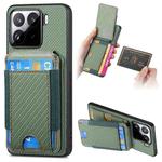 For Xiaomi 15 Carbon Fiber Vertical Flip Wallet Stand Phone Case(Green)
