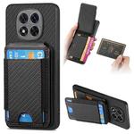 For Xiaomi Redmi Note 14 Pro+ 5G Carbon Fiber Vertical Flip Wallet Stand Phone Case(Black)