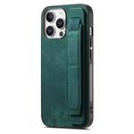 For iPhone 16 Pro Max Retro Wristband Holder Leather Back Phone Case(Green)