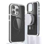 For iPhone 15 Pro Magsafe Dual-Color Carbon Fiber Phone Case(Black)