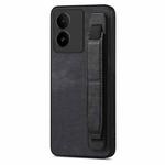 For vivo S17e 5G Retro Wristband Holder Leather Back Phone Case(Black)