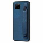 For Realme C21Y Retro Wristband Holder Leather Back Phone Case(Blue)