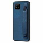 For Realme C20 Retro Wristband Holder Leather Back Phone Case(Blue)