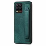 For Realme 8 / 8 Pro Retro Wristband Holder Leather Back Phone Case(Green)
