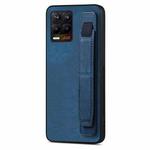 For Realme 8 / 8 Pro Retro Wristband Holder Leather Back Phone Case(Blue)