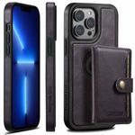 For iPhone 13 Pro Suteni M1 Oil Wax MagSafe Detachable Horizontal Card Bag Phone Case(Purple)