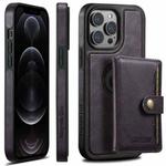 For iPhone 12 Pro Suteni M1 Oil Wax MagSafe Detachable Horizontal Card Bag Phone Case(Purple)