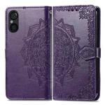 For Sony Xperia 5 V Mandala Flower Embossed Leather Phone Case(Purple)