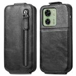 For Motorola Moto  Edge 40 Zipper Wallet Vertical Flip Leather Phone Case(Black)