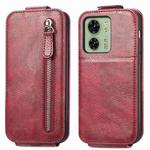 For Motorola Moto  Edge 40 Zipper Wallet Vertical Flip Leather Phone Case(Red)