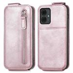 For Motorola Moto G14 4G Zipper Wallet Vertical Flip Leather Phone Case(Pink)