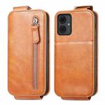 For Motorola Moto G14 4G Zipper Wallet Vertical Flip Leather Phone Case(Brown)