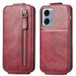 For Motorola Moto G24 Power 4G Zipper Wallet Vertical Flip Leather Phone Case(Red)
