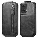 For Motorola Moto G24 Zipper Wallet Vertical Flip Leather Phone Case(Black)