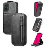 For Motorola Moto G55 Zipper Wallet Vertical Flip Leather Phone Case(Black)
