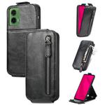 For Motorola Moto G35 Zipper Wallet Vertical Flip Leather Phone Case(Black)