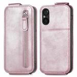 For Sony Xperia 5 V Zipper Wallet Vertical Flip Leather Phone Case(Pink)